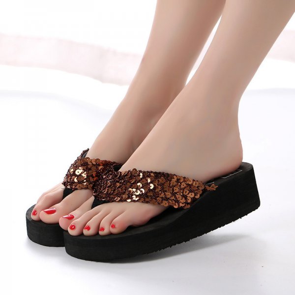 Sequin flip flops sandals home beach shoes slippers women