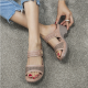 Summer New Cross-Border Home Casual Pierced Air With Slope With Solid Color Women'S Slippers In Stock