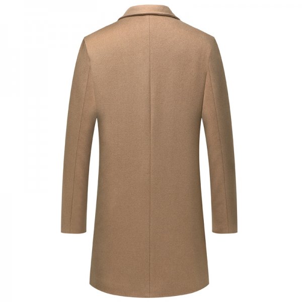 New Middle-aged Men's Mid-length Thickened Woolen Coat Coat